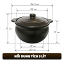 Nồi đất điện đa năng 3 lít (Màu đen)