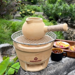 bộ ấm trà kèm bếp bằng gốm