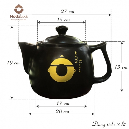 Kích thước ấm sắc thuốc 3 lít