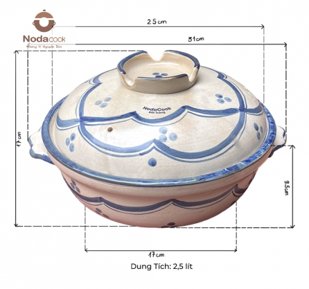 Kích thước nồi đất nấu lẩu bò